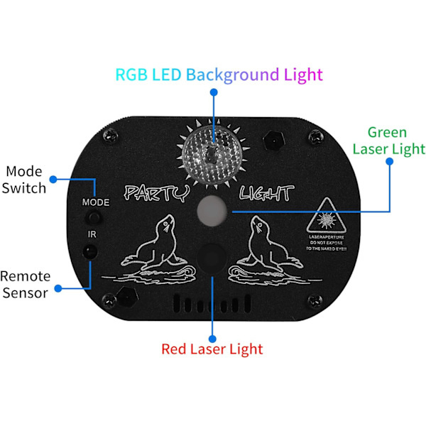 DJ Disco Scenelys, LED Lydeaktiveret Laserlys RGB