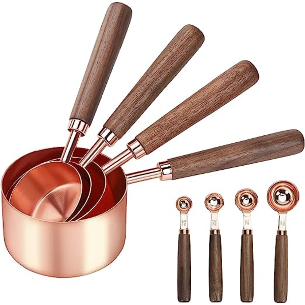 Stainless Steel Measuring Spoons and Cups, Set of 8