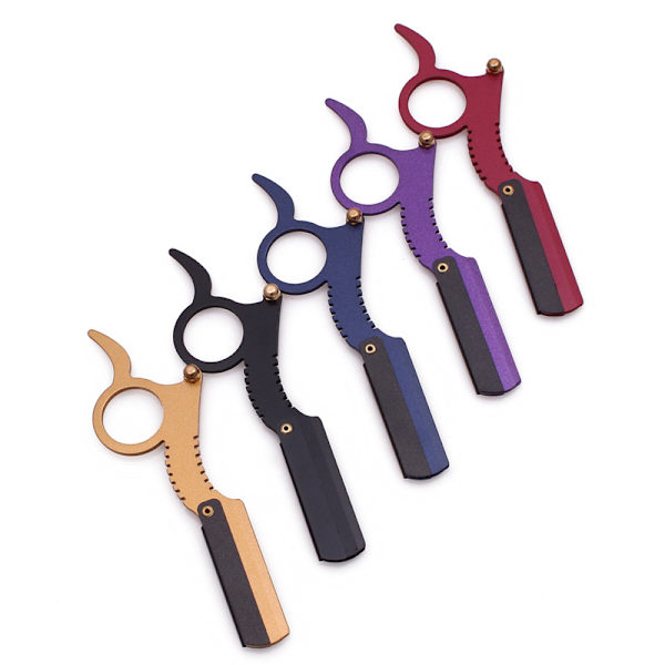 3PCS Men's Rustfritt Stål Rett Kant Razor Tommelform Manua