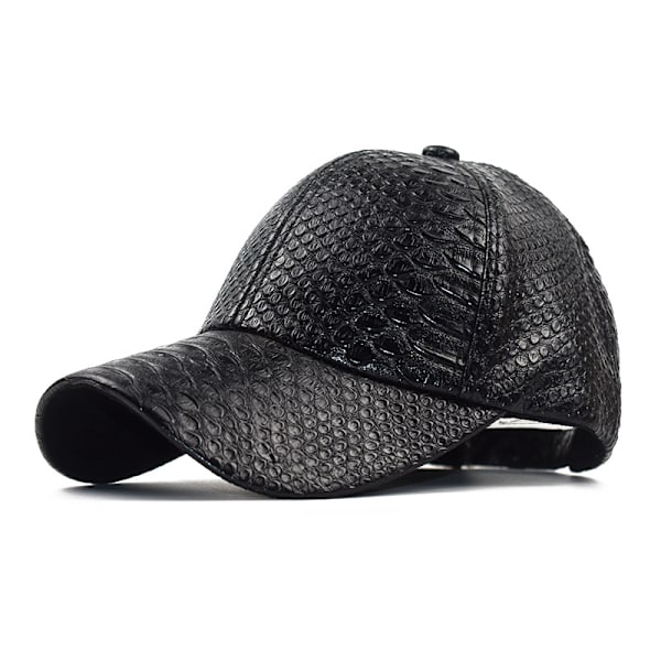 Kvindernes efterår vinter skygge kasket koreansk version snakeskin pu læder