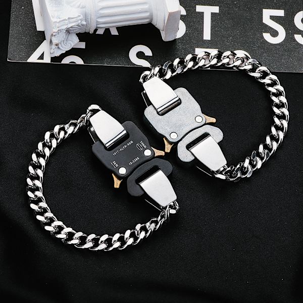 Cool hip hop tjock kedja metallås armband high street motorcy