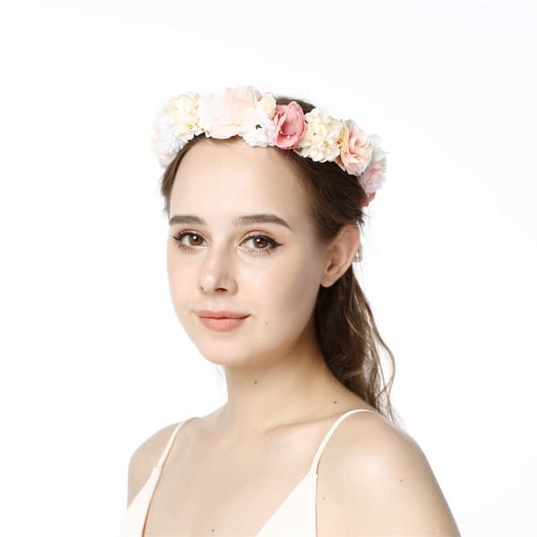 1 st bröllopsblomsterhuvudband, blommig brudtärneblomkrona