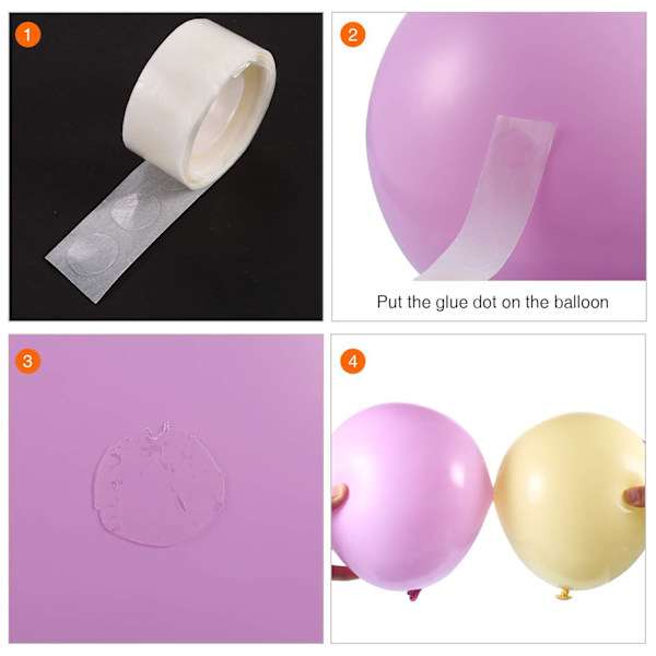4 ruller ballongbue-stripe og 4 ruller ballongdekorativ lim D