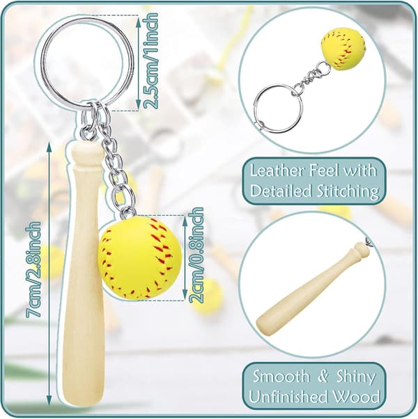 Rabatt Softboll Nyckelringar Mini Trä Softboll Nyckelringar S