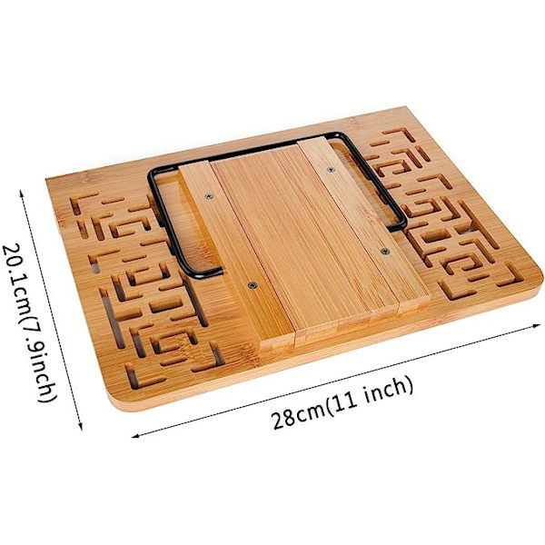 Hopfällbart läshållare, Bambu bokstativ 11 x 7,9 x 1,6 tum