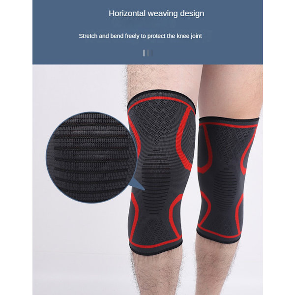 2-pak knestrømper for menn og kvinner, 5 farger Black M