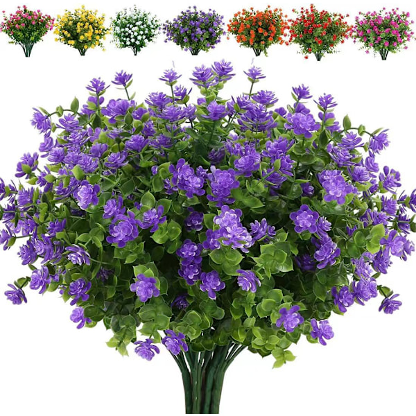 12 st Kvistar Simulerade Utomhusväxter Konstgjorda Blommor - Lila