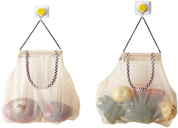 2-pack återanvändbara hängande förvaringsväskor - Hållbara och starka frukt
