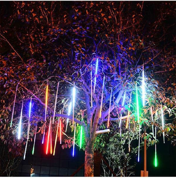 (Blå) Meteor Shower Raindrop Lights 30cm 8 Tubes Vanntett LED