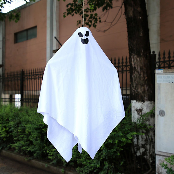 Halloween Ghost Hengedekorasjon for utendørs bruk - Skummel og vennlig Hallowma