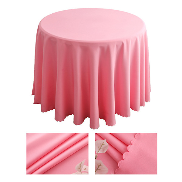 Rund polyesterduk, maskinvaskbar - Rosa 200cm