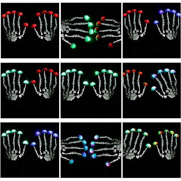 Skelett handskar, LED handskar, Light Up handskar Finger Light Magic