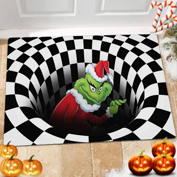 Illusion Dørmåtte, Skridsikker Dørmåtte Juledekoration, 3D Visu