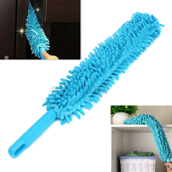 16\" Fleksibel Mikrofiber Bilvaskbørste Plastik Håndtag Hjul Vask