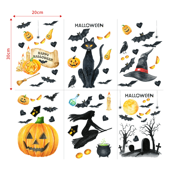 6PCS Halloween Haunted House Sticker