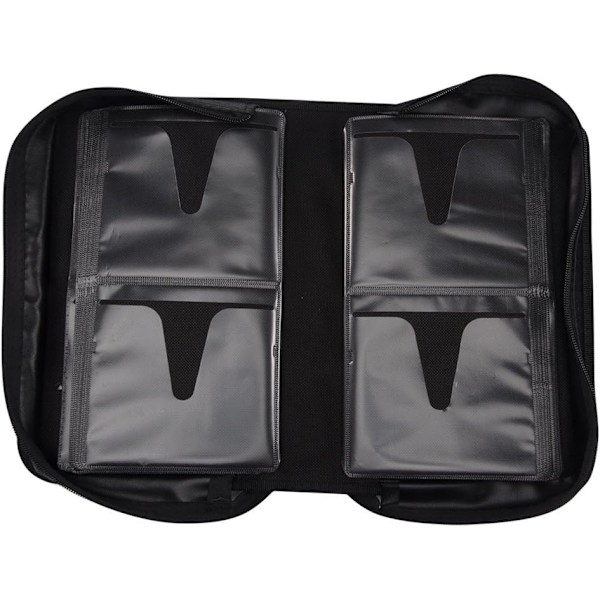 CD/DVD-etuiholder, 128 kapacitet CD VCD mediemappe, opbevaring, holder, hæfte, arrangør - sort