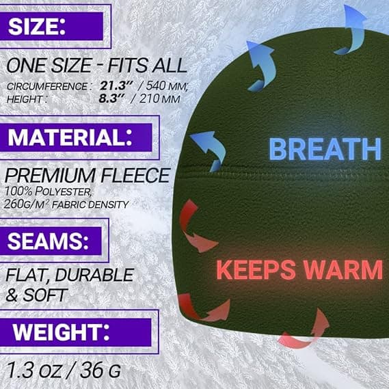 Fleece taktisk mössa - varm vintermössa - unisex - låg profil