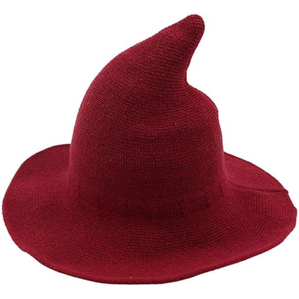 Kvinners ullstrikkede heksehatter for Halloween-fest og maskerade red