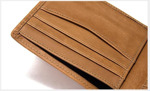 Herrar Plånbok RFID-Blockering Läderplånbok för Män Vikplånbok - Kaffe