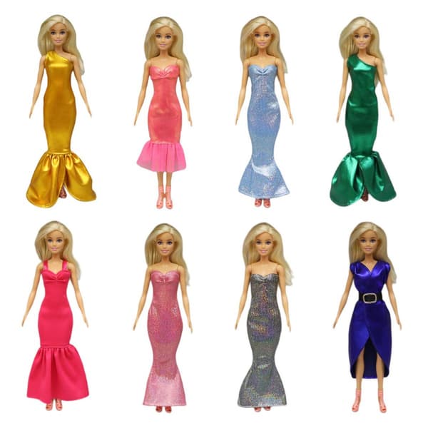 8 stk. 30cm Barbie prinsessekjoler modesæt