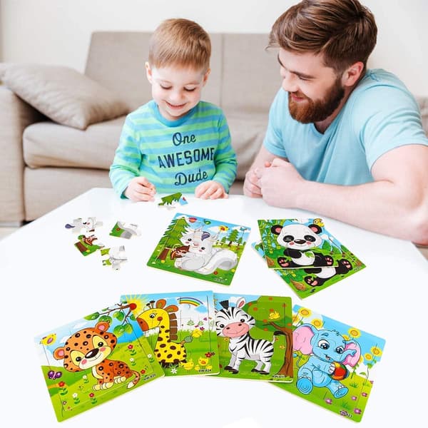Träpussel för 2-5 år gamla småbarn Pussel 9 bitar Presch