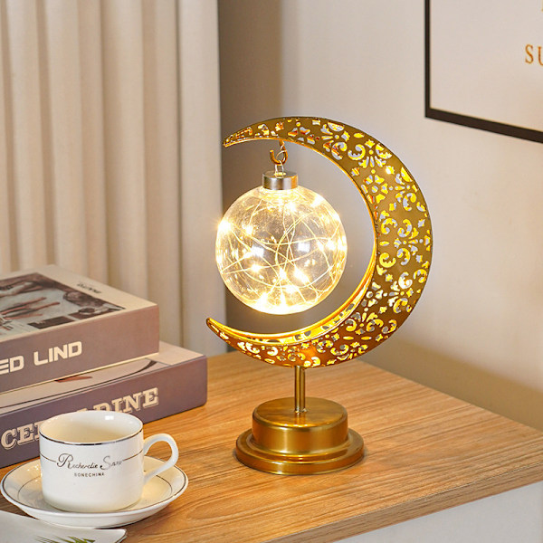 Måne Bordlampe, Led Månelampe Nmoon Lampe Med Stativ (varmt lys)