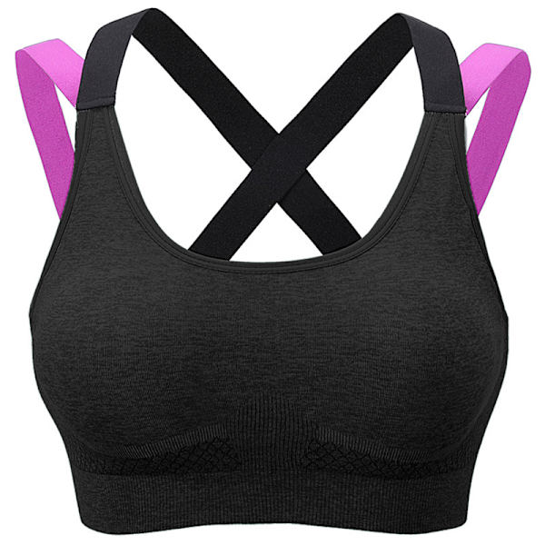 Naisten toppi Push Up -urheilurintaliivit - musta XL