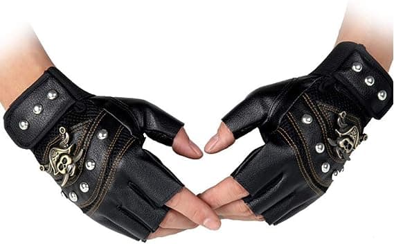 Sorte nittehandsker steampunk gotiske handsker punk tøj nitte mo