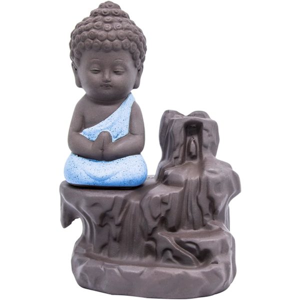Røgelse Brænder Tilbageflow Tårn Keramisk Kegle Stang Sæde Buddha Munk