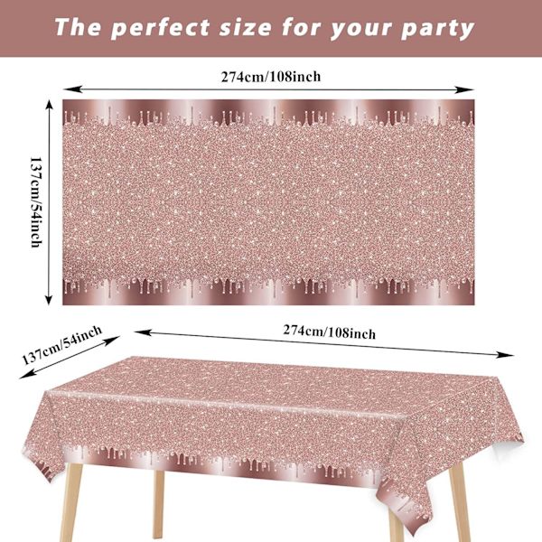 Sequin-dug - 137*274cm Rektangulær Juledug
