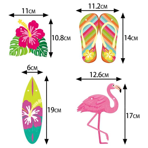 5PCS Hawaiianske dekorative pull-flagg