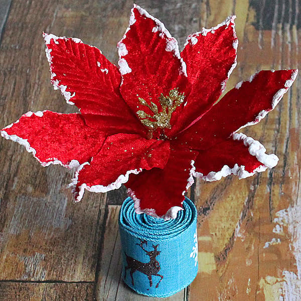 Sølvkant juleblomster juletrepynt blomst