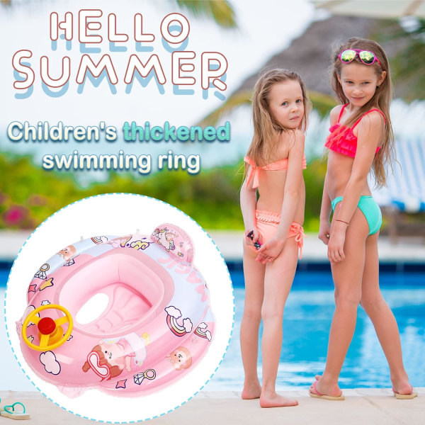 Baby Pool Float, Swimming Float, Uppblåsbar Baby Float med Stee