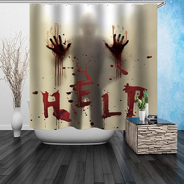 71 tommer x 71 tommer Halloween bruseforhængsfor