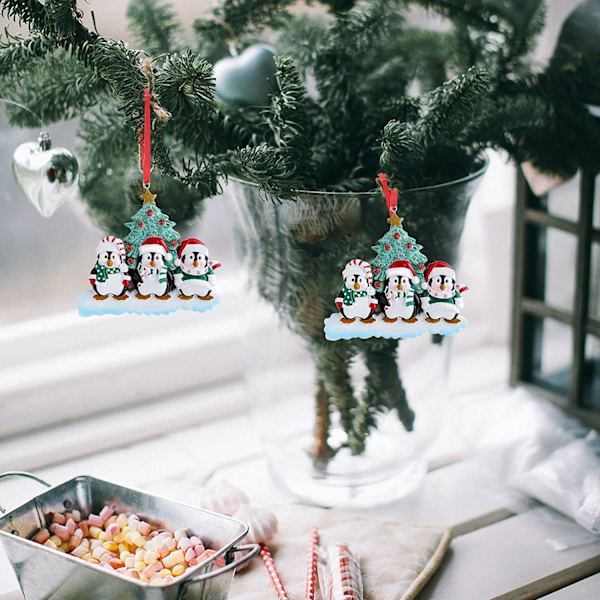 4 stk. julepingvin-ornamentanheng, juletreanheng