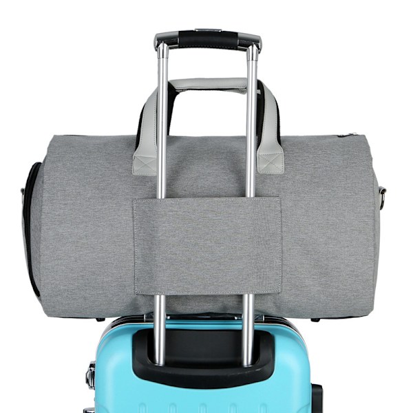 Konvertibel Garment Bag med Skulderrem, Carry-on Garment Duffel Bag til Mænd og Kvinder - 2 i 1 Hængende Kuffert Suit Travel Bags - Lysegrå