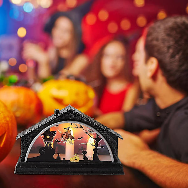 Halloween Nattljus Hemma Häxa Skräck Dekoration Skrivbordsdekor