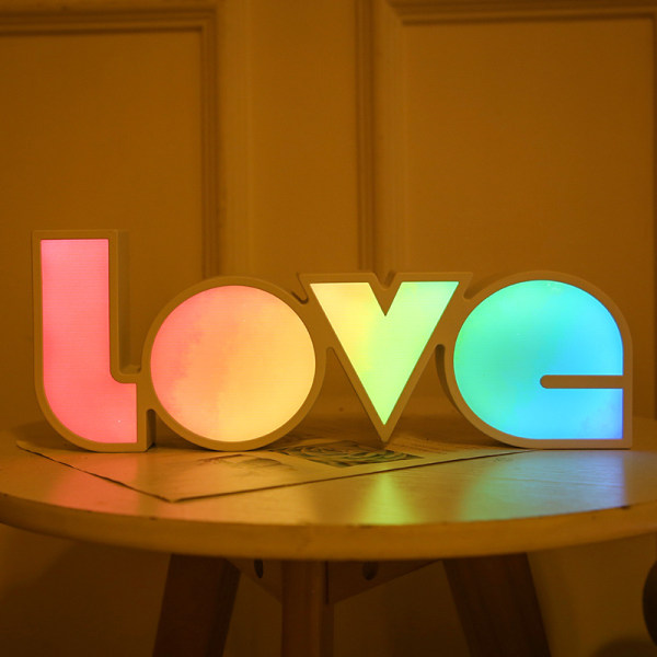 Love Letter Modellering LED Nattlampa, Färgglad Neonljusskylt, USB/Batteridriven, Perfekt för Heminredning/Sovrum/Bar/Bröllop/Alla hjärtans dag