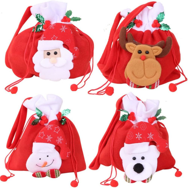 Påsar, 3D Super Söta Design Jul Snörpåsar, Bärbara C