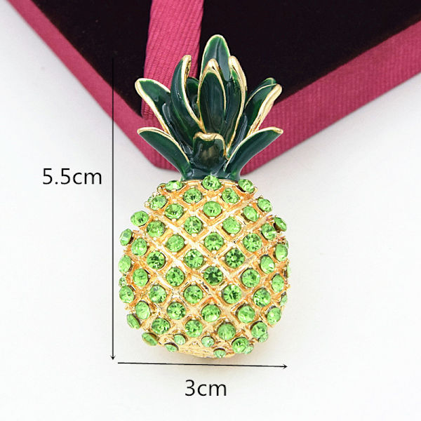 Rhinestone Ananas Brosche Kvinder Mode Sommer Brosche Emallje P