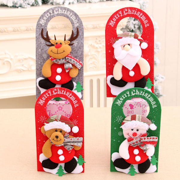4 stk juledekorasjoner tegneserie non-woven julepynt