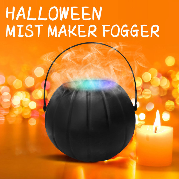 Halloween Heks Krukke Atomisering Lampe 7 Farger Flamme Misfarging
