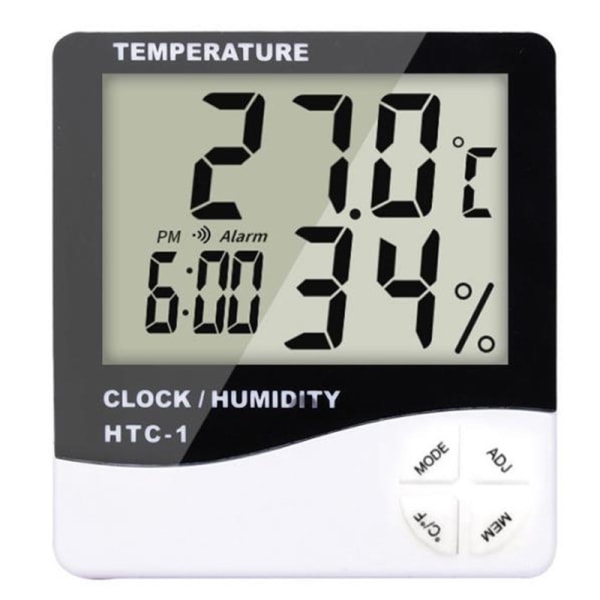 Two HTC-1 Indoor Electronic Thermometers Alarm Clock Creative La