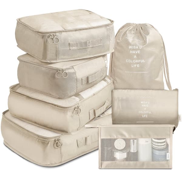 Resesväskans Packningsorganisatör Set - Beige