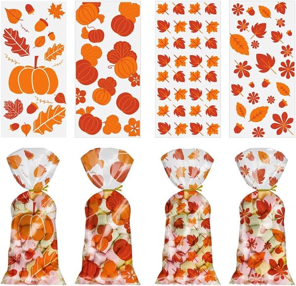 100 Thanksgiving Cellofan Snackposer Efterårs Høstfest Biscu