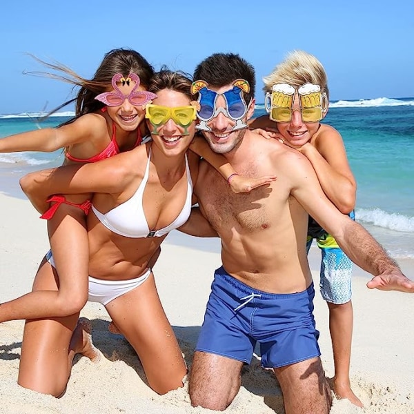 6 par Hawaii solglasögon för vuxna Barn Summer Beach