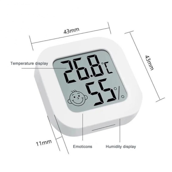 3 stk. LCD digitalt termometer hygrometer indendørs elektronisk