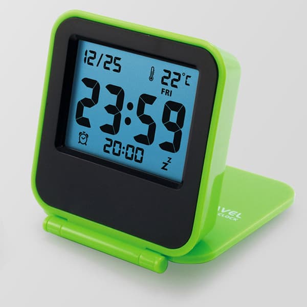 1 Sort Mini Foldbar Digitalt Alarmur Multifunktionelt LED Ur