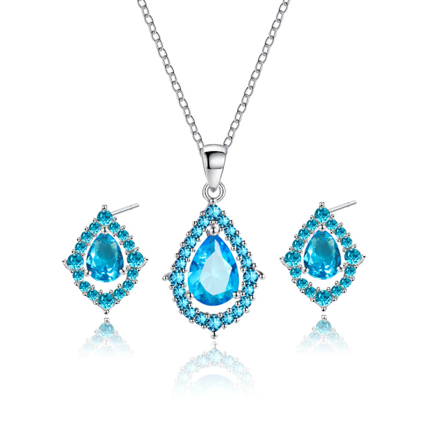 Genial Önskande Vattendroppe Set Blanka Zirkonlegering Bröllop Halsband