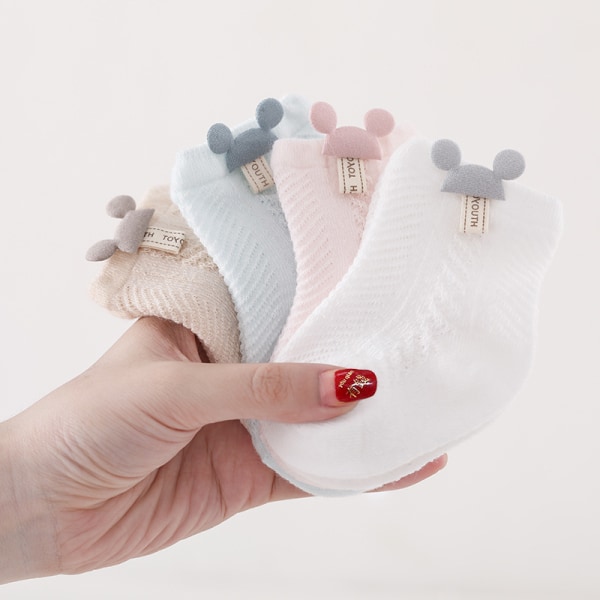 10 par sommar tunna andningsbara mesh babystrumpor (5-12 månader)
